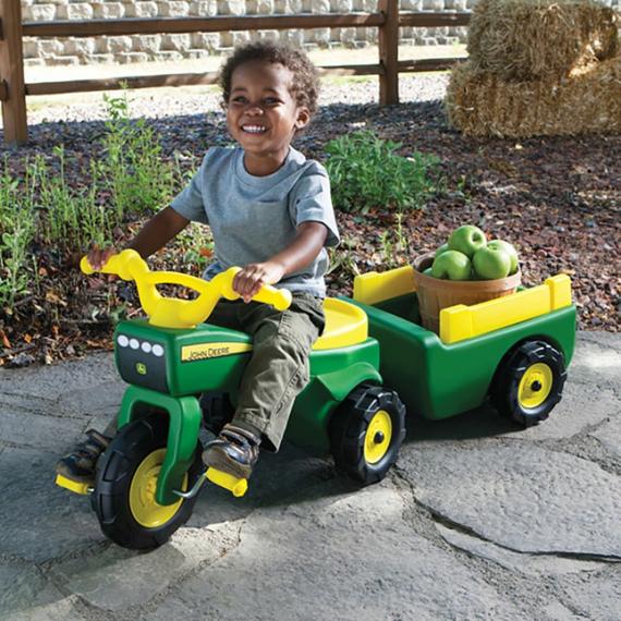 Active Play |  John Deere Trike And Wagon Set