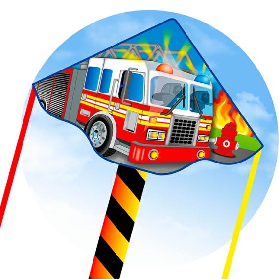 Active Play |  Simple Flyer Fire Truck Kite – 47 Inch