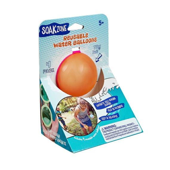 Active Play |  Soak Zone Reusable Water Balloons 4Pk