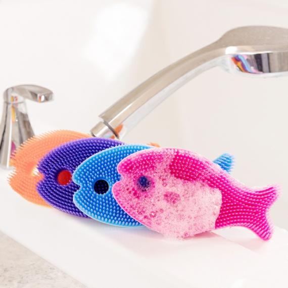 Baby Toys & Gifts |  Silicone Fish Bath Scrub