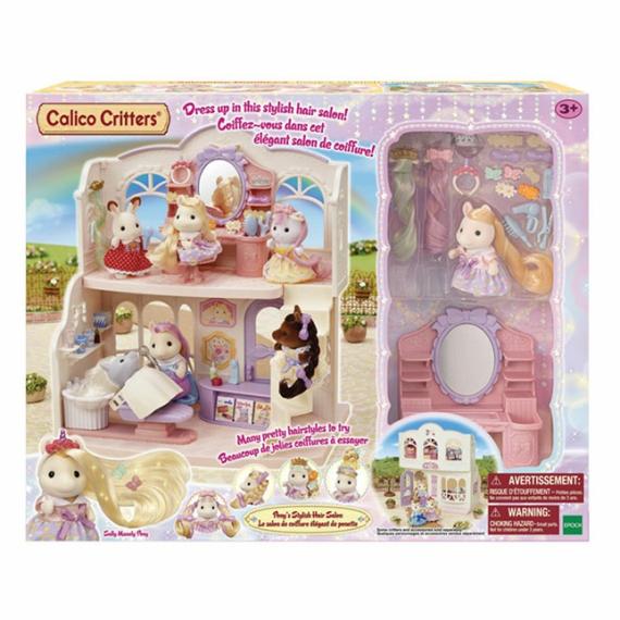 Dolls & Dollhouses |  Calico Critters Pony’s Stylish Hair Salon