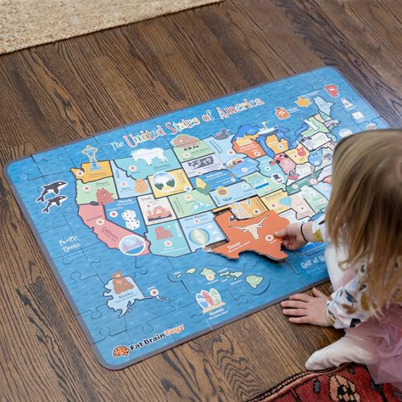 History & Geography |  Giant 100 Piece Usa Map Puzzle