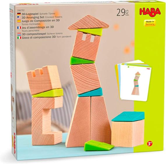 Organic & Green Toys |  Crooked Tower 3D Arranging Blocks