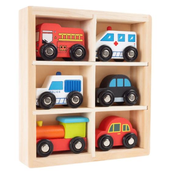 Party Favors & Party Fun |  Wooden Mini Vehicle 6Pc Set