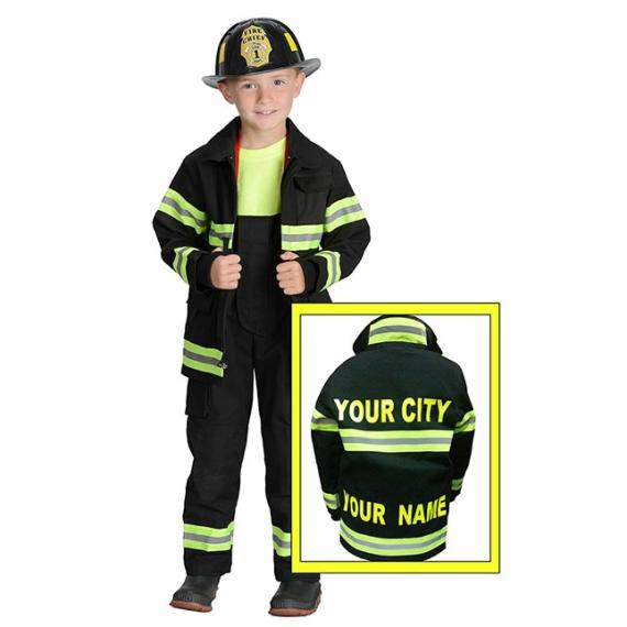 Personalized Items |  Personalized Jr. Firefighter Suit – Black