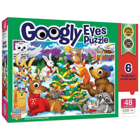 Puzzles |  Googly Eyes Puzzle Around The Christmas Tree – 48Pc